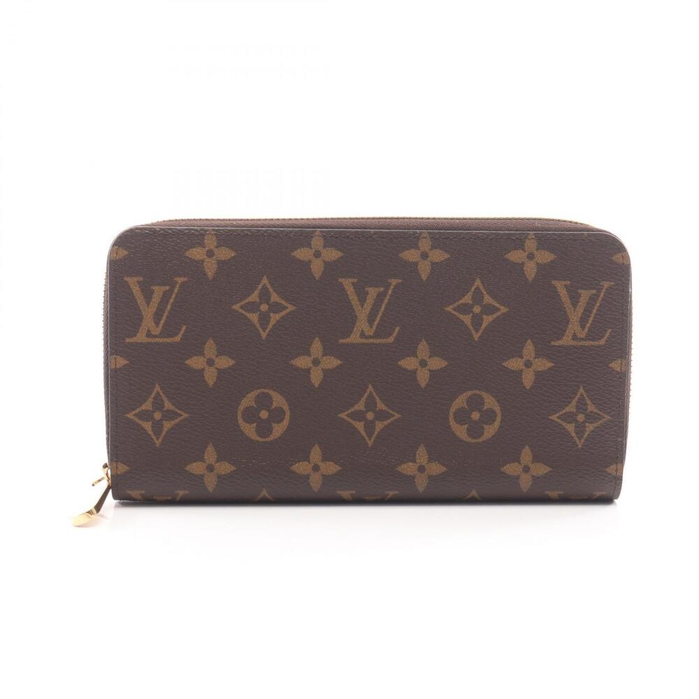Louis Vuitton Zippy Wallet Round Long Canvas Monogram Red Brown